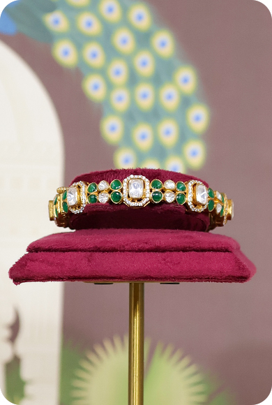 925 SILVER GREEN STONE BANGLE - Image 2