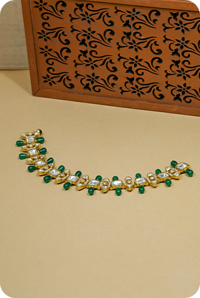 925 Silver Moissanite Polki Bracelet - Image 3